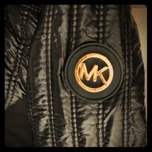Black MK Fur Hooded Jacket